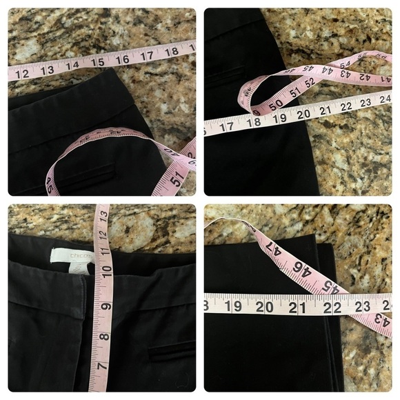Chicos Womens Straight Leg Pants Black Mid Rise Stretch Pockets 2 US 12/14 - Picture 3 of 9